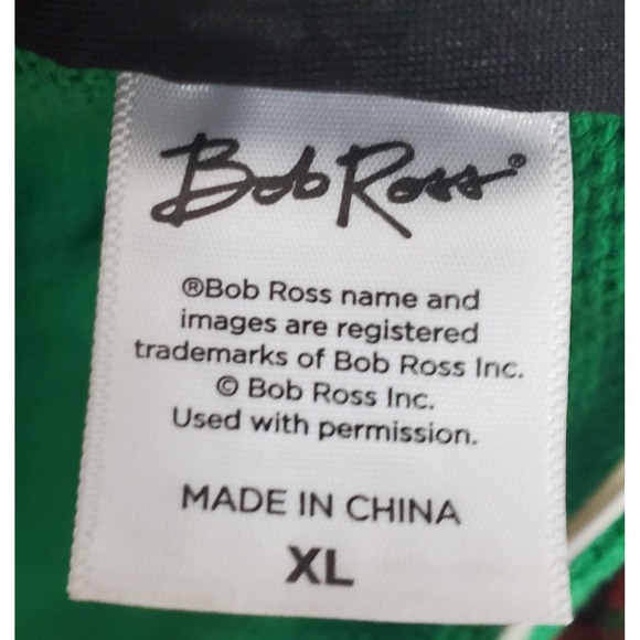 Bob Ross Ugly Christmas Sweater Mens XL Happy Little Christmas Lights Up NWT - Picture 6 of 11